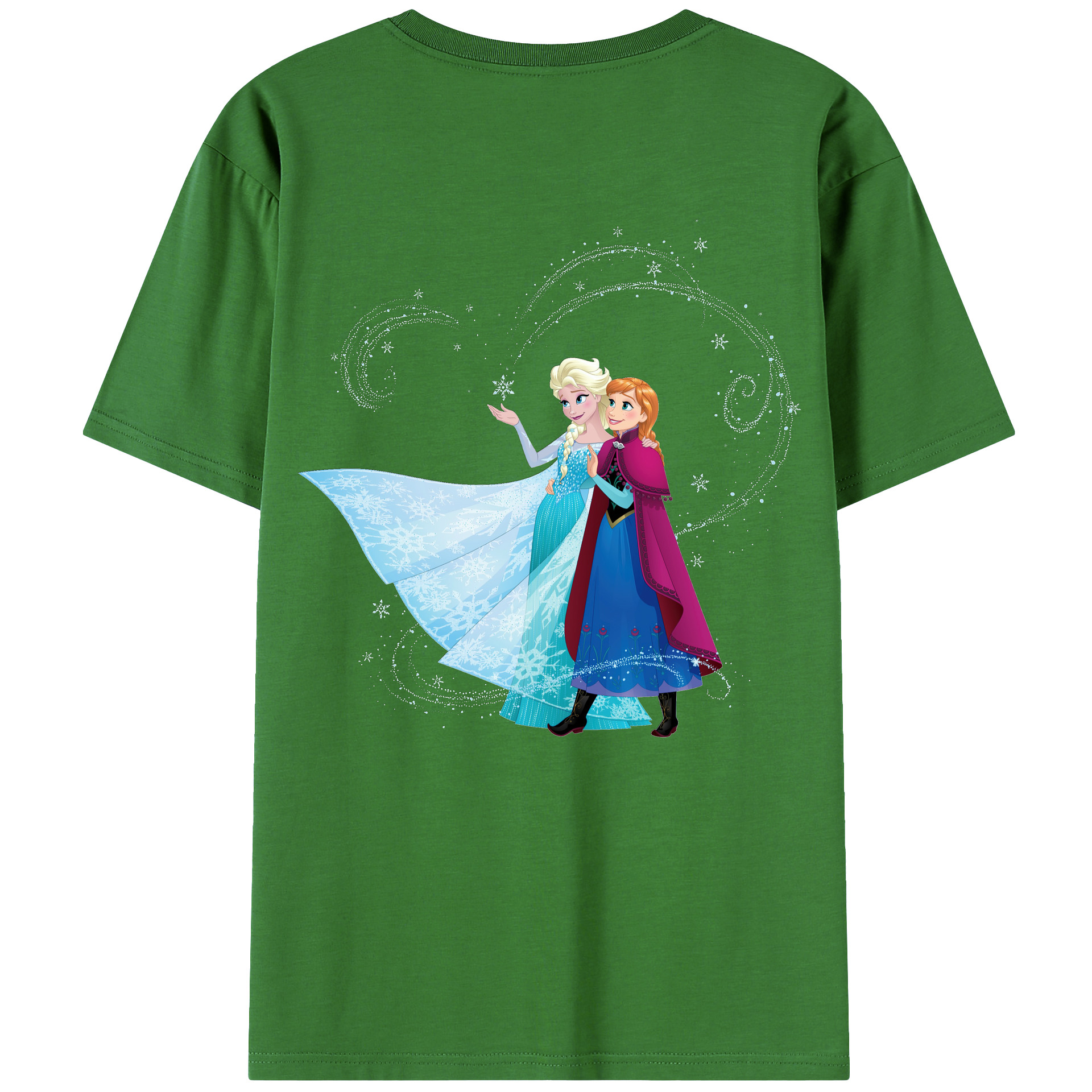 （画像用） アナと雪の女王 アンナ エルサ Frozen Anna Elsa レディース半袖Tシャツ(バックプリント)